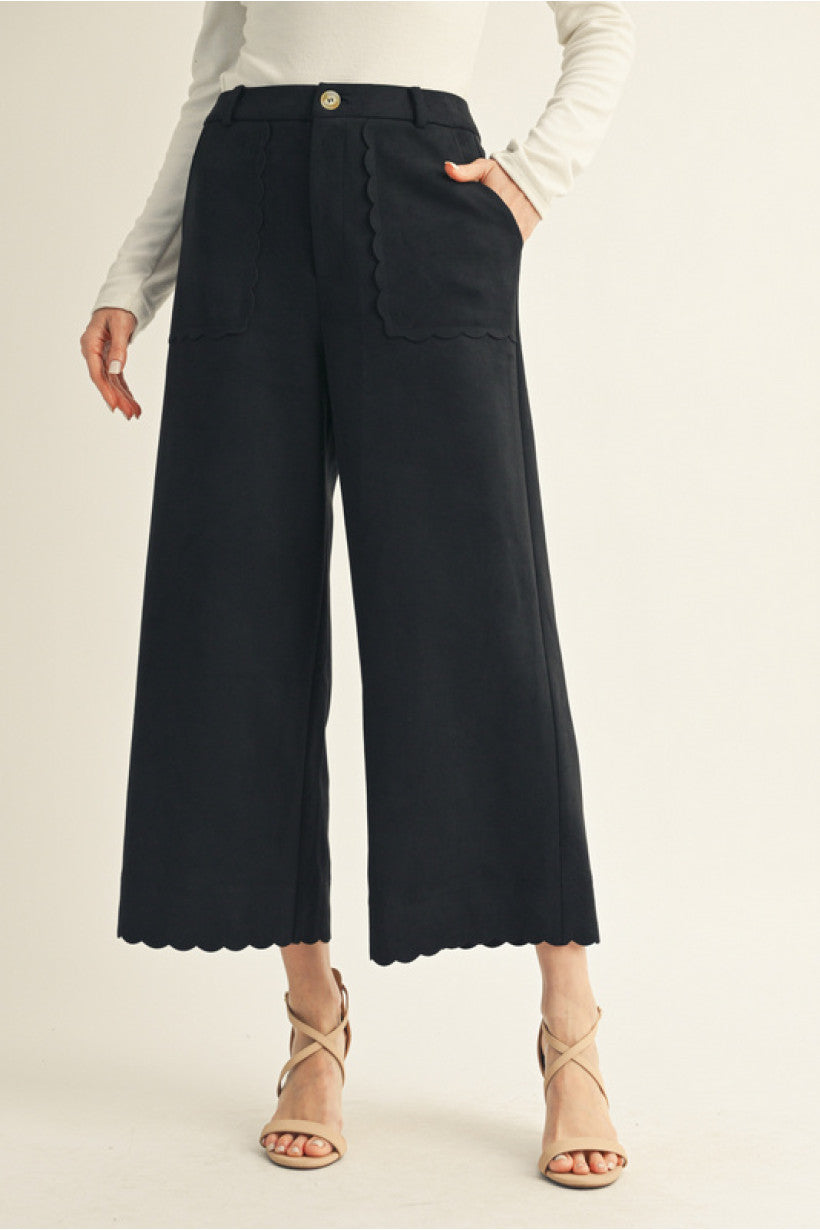 Scallop Suede Pants