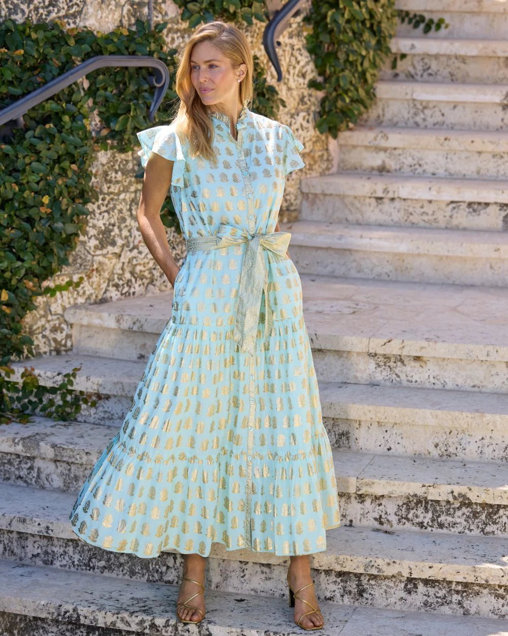 mirabella maxi dress Women's Boho Smocked A-Line Maxi Dress