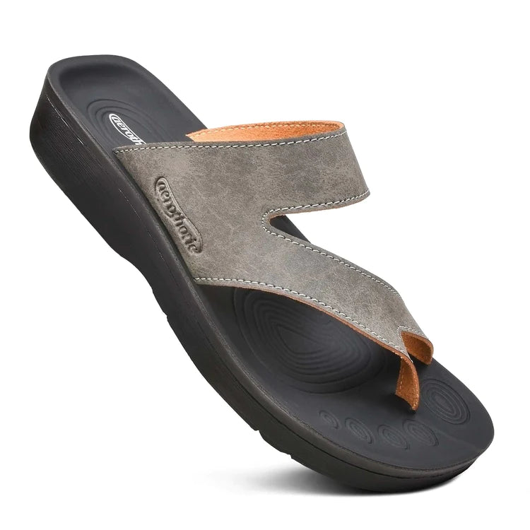 Aerothotic Odal Split Toe Women Arch Support Sandals Grey 8