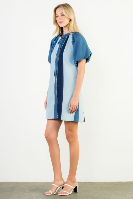Puff Sleeve Denim Dress – Twisted Sisters!1