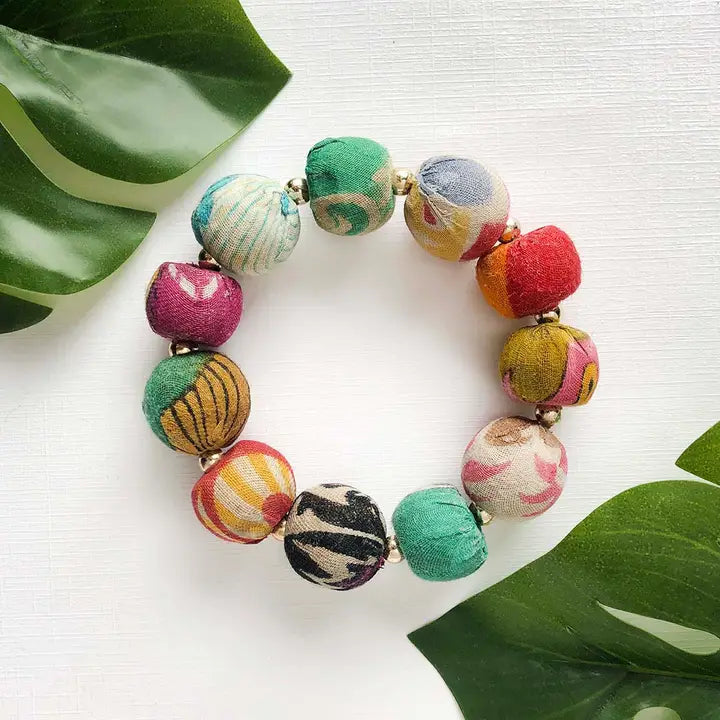 Large Kantha Bauble Bracelet