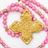 Bright Pink Jade W/ Lydia Cross