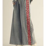 Denim Leopard Pants