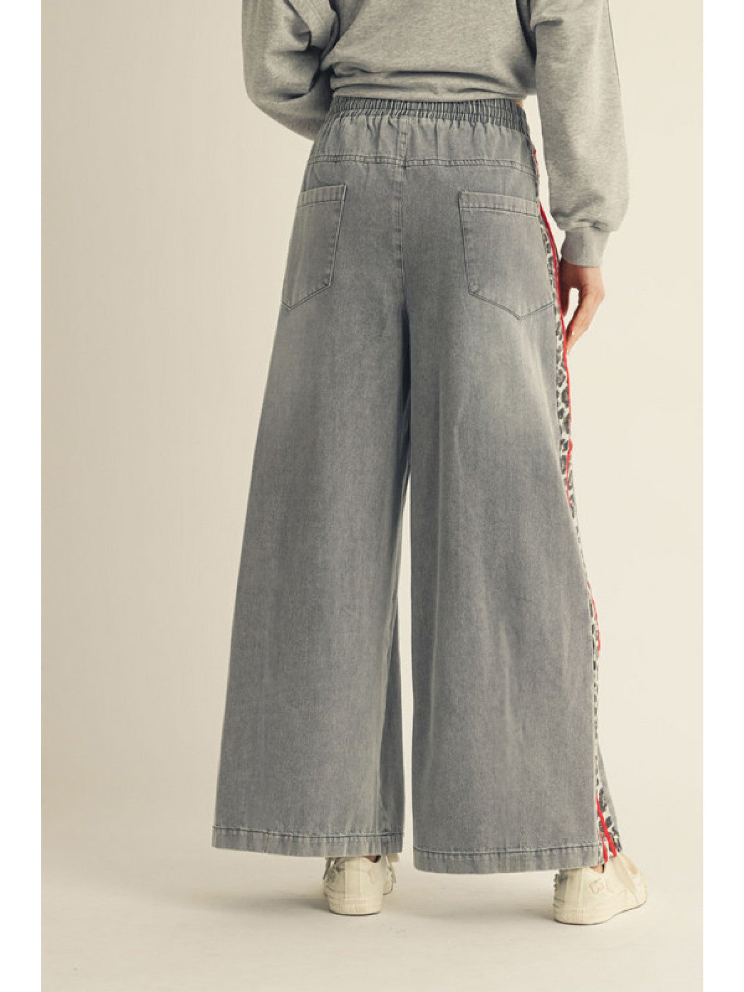 Denim Leopard Pants