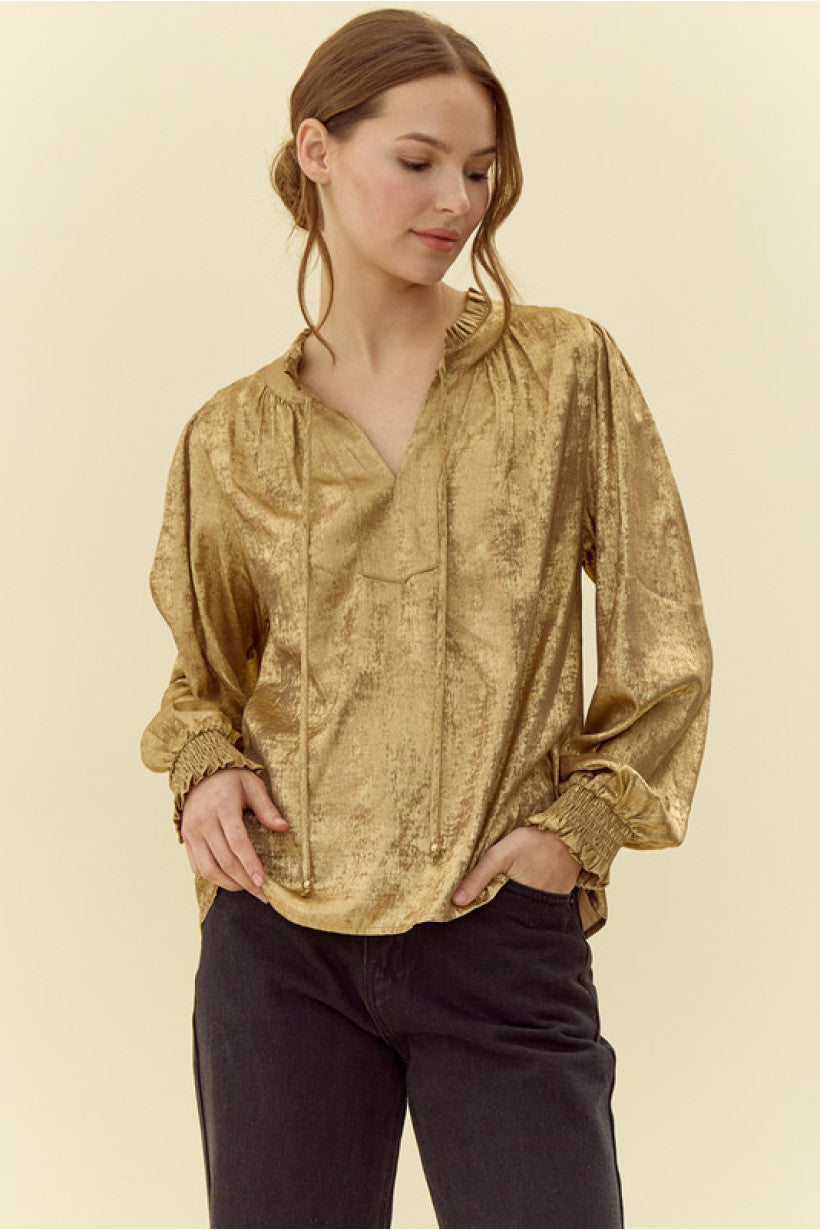 Meghan Metallic Top