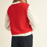 Button Front Sweater Vest