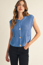Button Front Sweater Vest