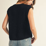 Button Front Sweater Vest