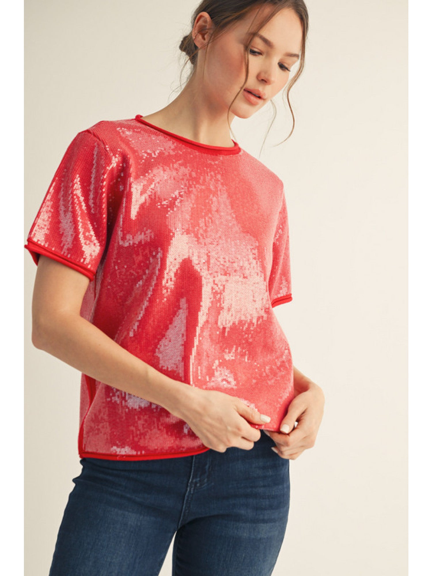Sequin Sweater Top