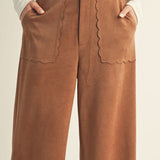 Scallop Suede Pants