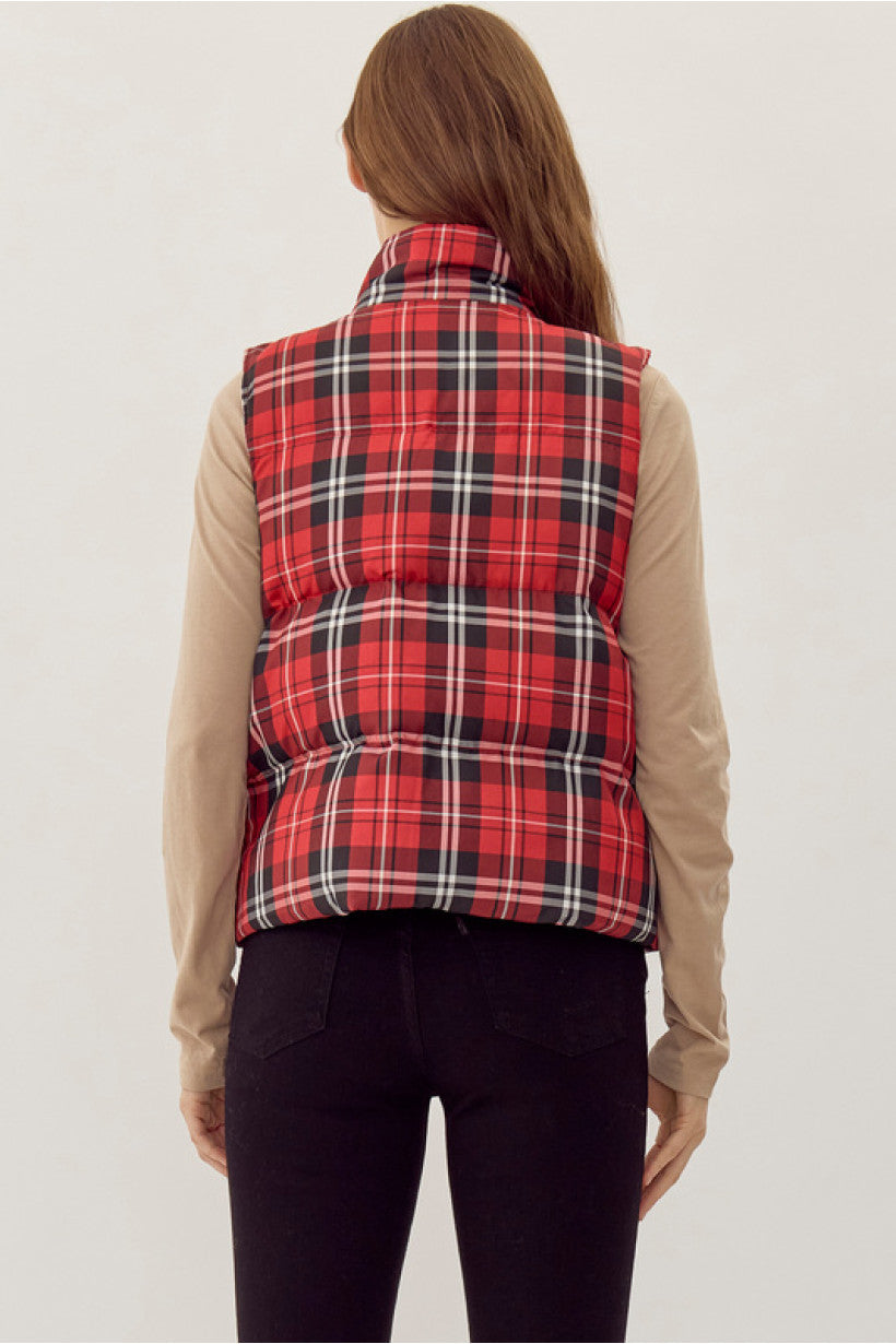 Plaid Print Vest