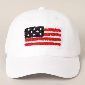 American Flag Chenille Baseball Cap