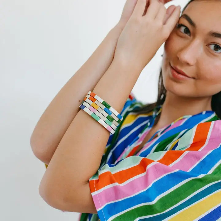 Watercolor Tile Bangle Set