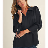 Cleo Pearl Button Blouse