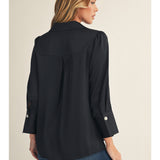 Cleo Pearl Button Blouse