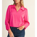 Cleo Pearl Button Blouse