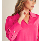Cleo Pearl Button Blouse