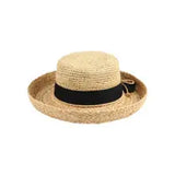 Crochet Crown Braided Raffia Hat