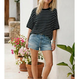 Oversized Lightweight Striped Sweater Top