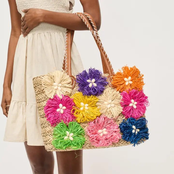 Queenie Floral Straw Tote