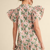 Floral Button Front Mini Dress