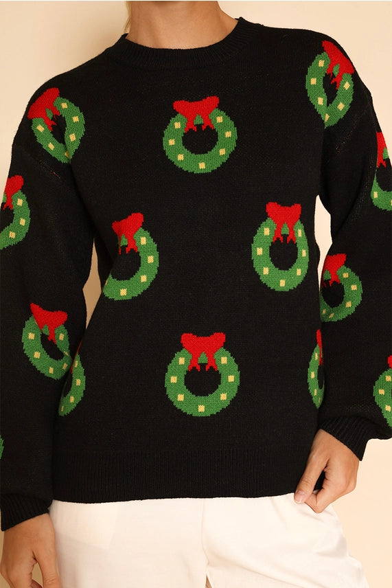 All Over Wreath Sweater