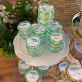 Teal Glass Bubble Candles