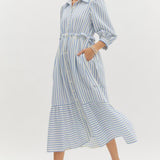 Puff Sleeve w/ RicRac Maxi Dress