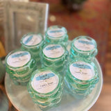 Teal Glass Bubble Candles