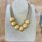 Beaded Mesh Statement Necklace