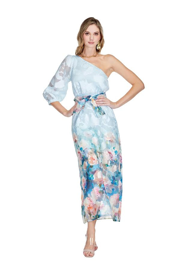 Garden Bloom One-Shoulder Dress