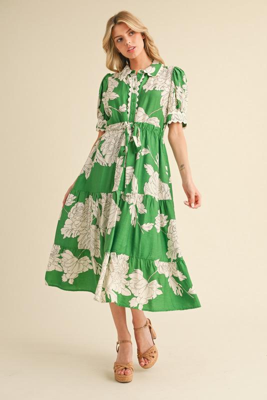 Collared Floral Print Dress