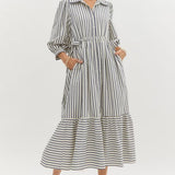 Puff Sleeve w/ RicRac Maxi Dress