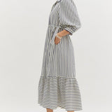 Puff Sleeve w/ RicRac Maxi Dress