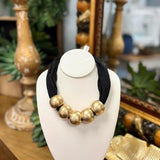 Beaded Mesh Statement Necklace