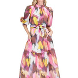 Charlotte Pleated Neck Maxi