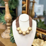 Beaded Mesh Statement Necklace