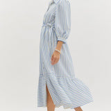 Puff Sleeve w/ RicRac Maxi Dress