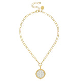 Ida Jerusalem Cross Paperclip Necklace