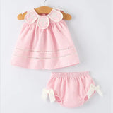 Pink Smocked Christening Bloomer