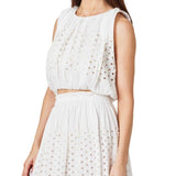 Crop Eyelet Maxi Skirt & Top Set