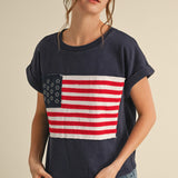 Rolled Sleeve Flag Shirt