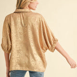 Shimmering Collared Top