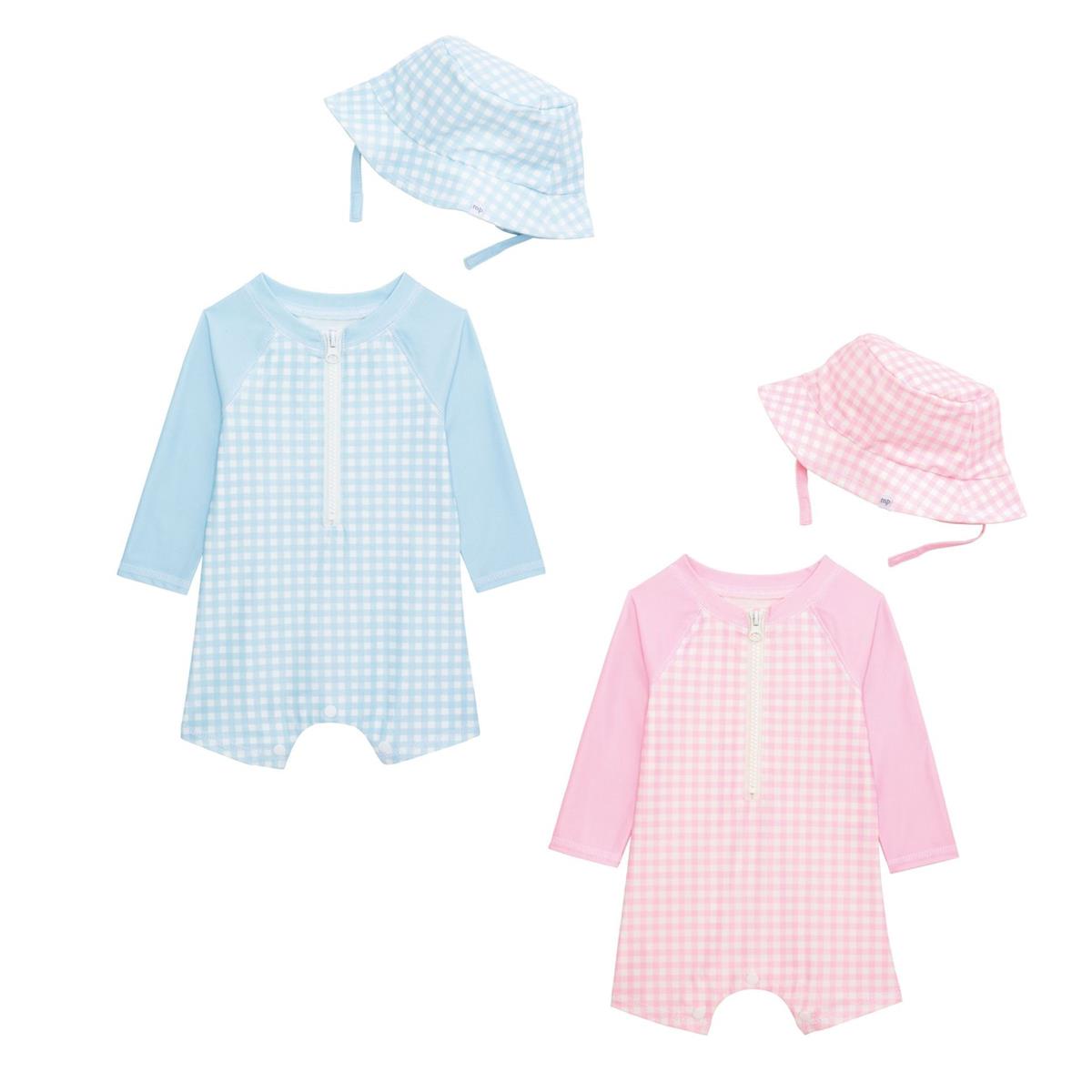 Gingham Rash-guard Sunsuit