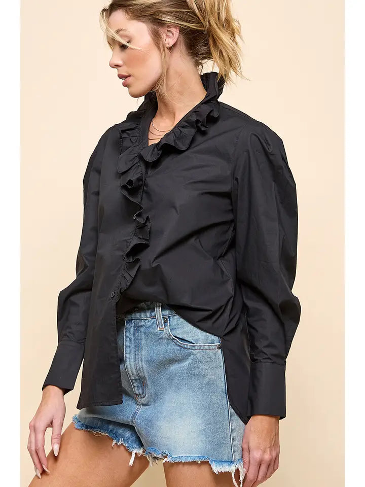 Ruffle Long Sleeve Top
