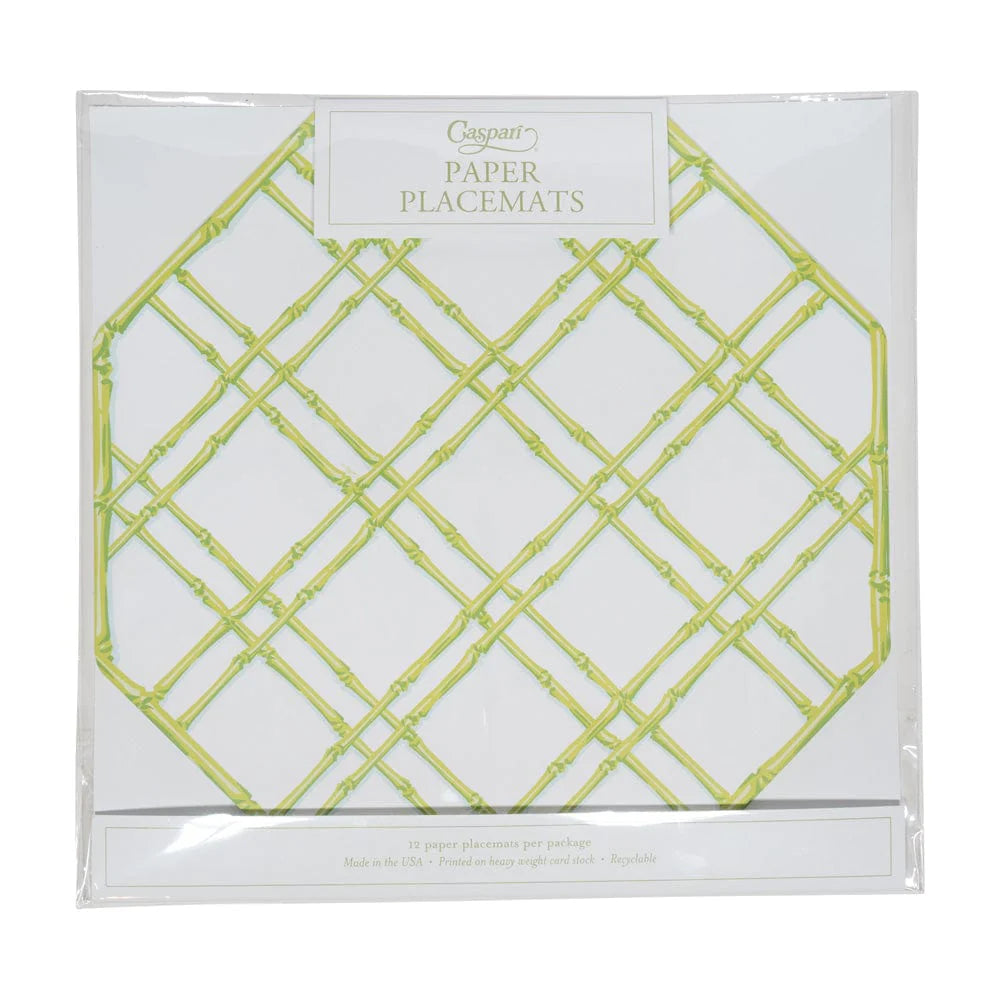 Bamboo Screen Moss Green Placemats