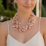 Pink Beaded Collar Necklace