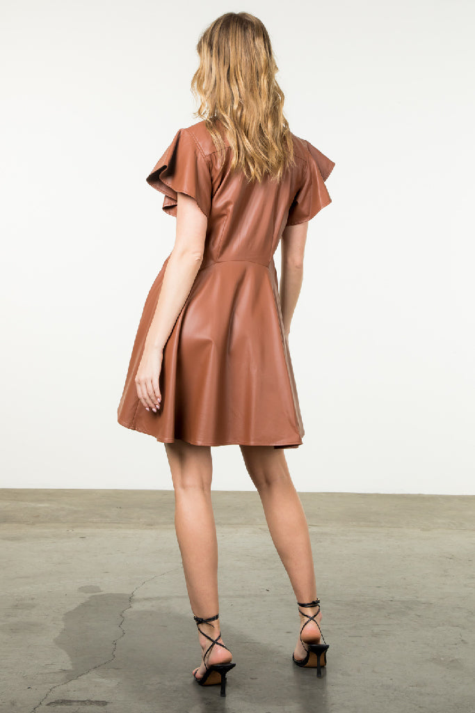 Amy Faux Leather Mini Dress