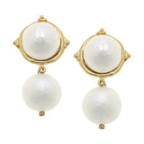 Cotton Pearl Drop Earrings
