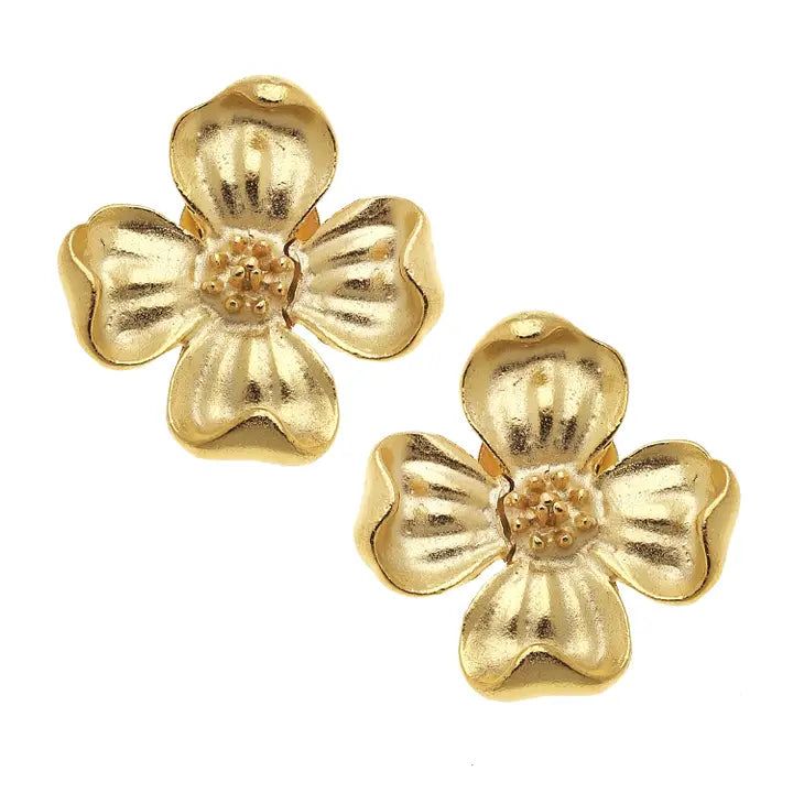 Susan Shaw Dogwood Flower Studs